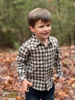 ATWOOD Brown/Cream Plaid Woven Shirt -Me & Henry IMG 4409