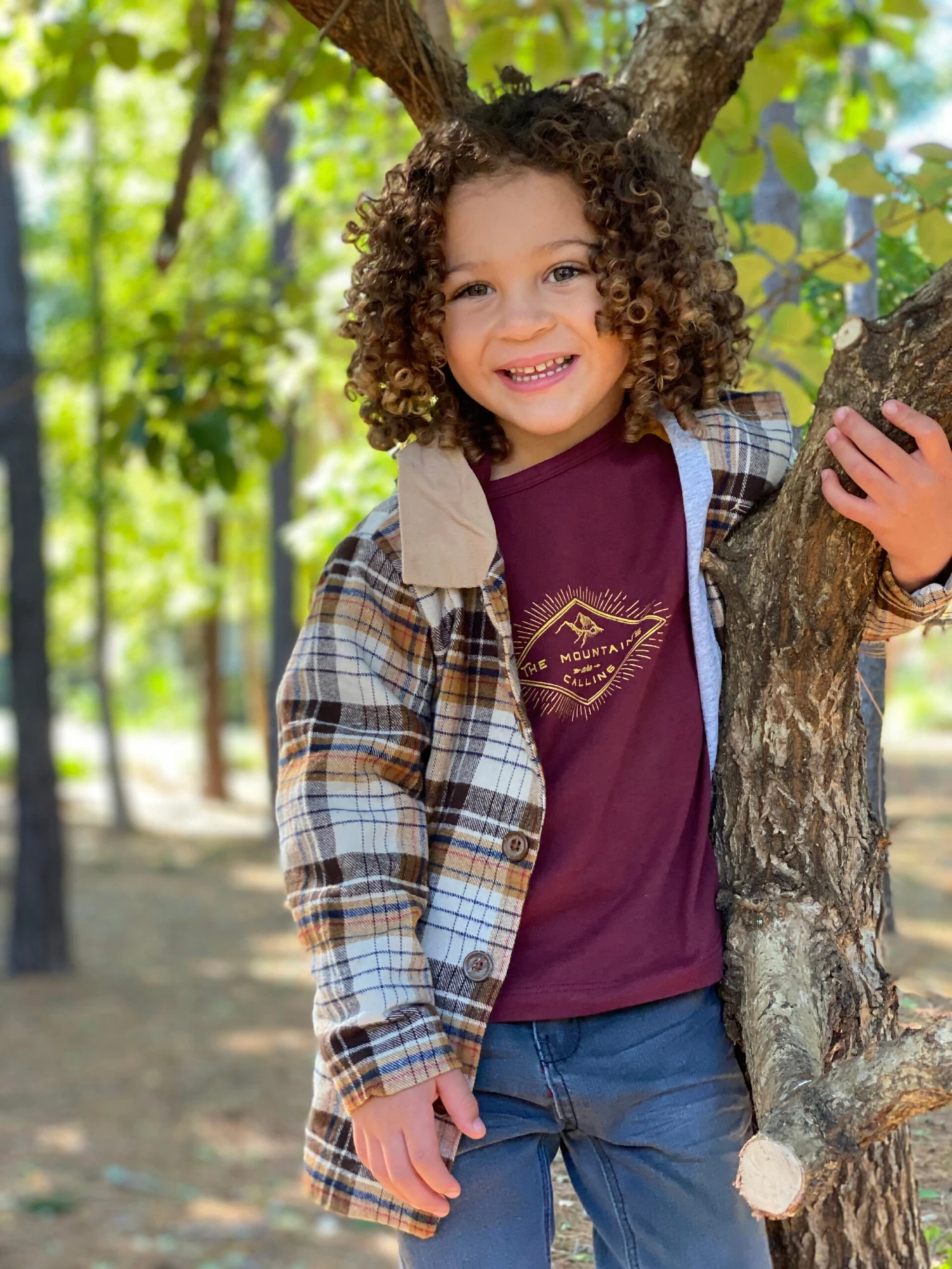 WELLFORD Brown/cream Plaid Lumberjack Shacket 2 WELLFORD Brown/cream Plaid Lumberjack Shacket - Image 2