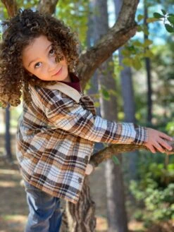 WELLFORD Brown/cream Plaid Lumberjack Shacket 6 WELLFORD Brown/cream Plaid Lumberjack Shacket -Me & Henry IMG 4527