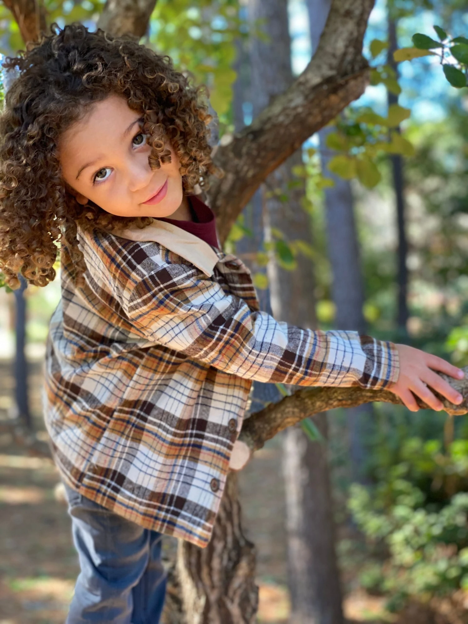 WELLFORD Brown/cream Plaid Lumberjack Shacket 3 WELLFORD Brown/cream Plaid Lumberjack Shacket - Image 3