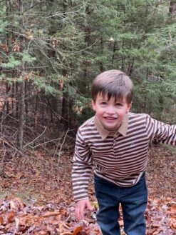 Tan/Beige Stripe WAVERLY Polo -Me & Henry IMG 4534