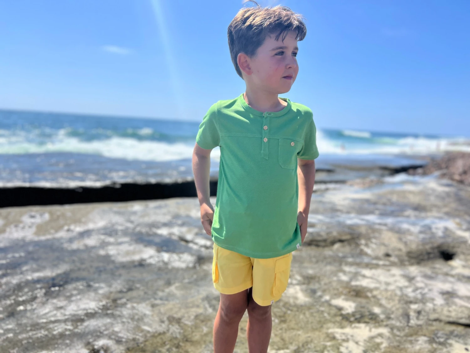 BOARDWALK Green Pique Henley Tee 5 BOARDWALK Green Pique Henley Tee - Image 5