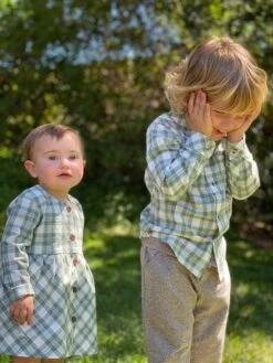 Sage/white Plaid Woven Shirt -Me & Henry IMG 4867
