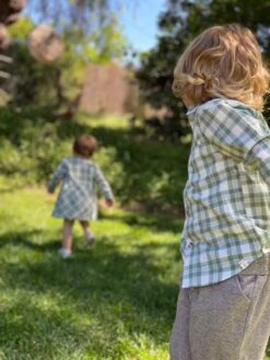 Sage/white Plaid Woven Shirt -Me & Henry IMG 4871