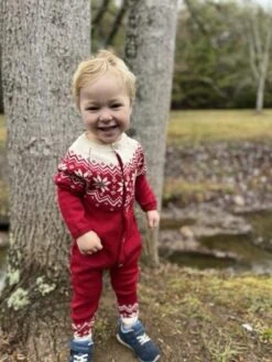 POLAR Red Fairisle Romper -Me & Henry IMG 5001