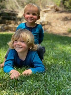 MASCOT Blue/Navy Stripe Henley -Me & Henry IMG 5205