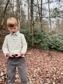 MIDWAY Sage/White Stripe Polo -Me & Henry IMG 5808