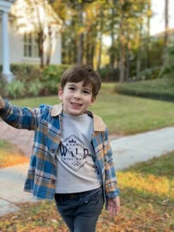 LUMBERJACK Blue/Tan PlaidShirt -Me & Henry IMG 5979