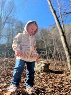 JAMES Tan/Beige Cosy Stripe Hooded Top -Me & Henry IMG 7847