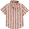 Mens Newport Woven Shirt Red/cream Stripe