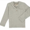 FLAGSTOP Grey Stripe Henley Tee