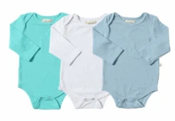 TELLICO Aqua/White/Blue Triple Pack Onesies/tees