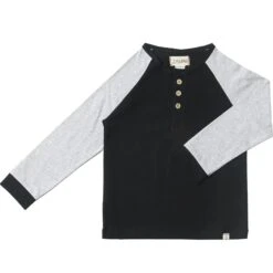 LUGOFF Black/Grey Raglan Henley