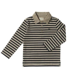 WAVERLY Black/Cream Stripe Polo