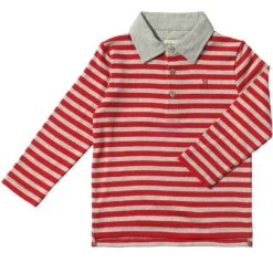 MIDWAY Red/Grey Stripe Polo