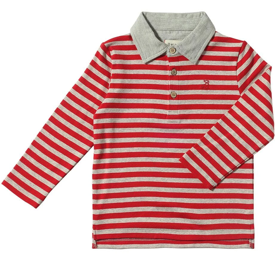 MIDWAY Red/Grey Stripe Polo 1 MIDWAY Red/Grey Stripe Polo