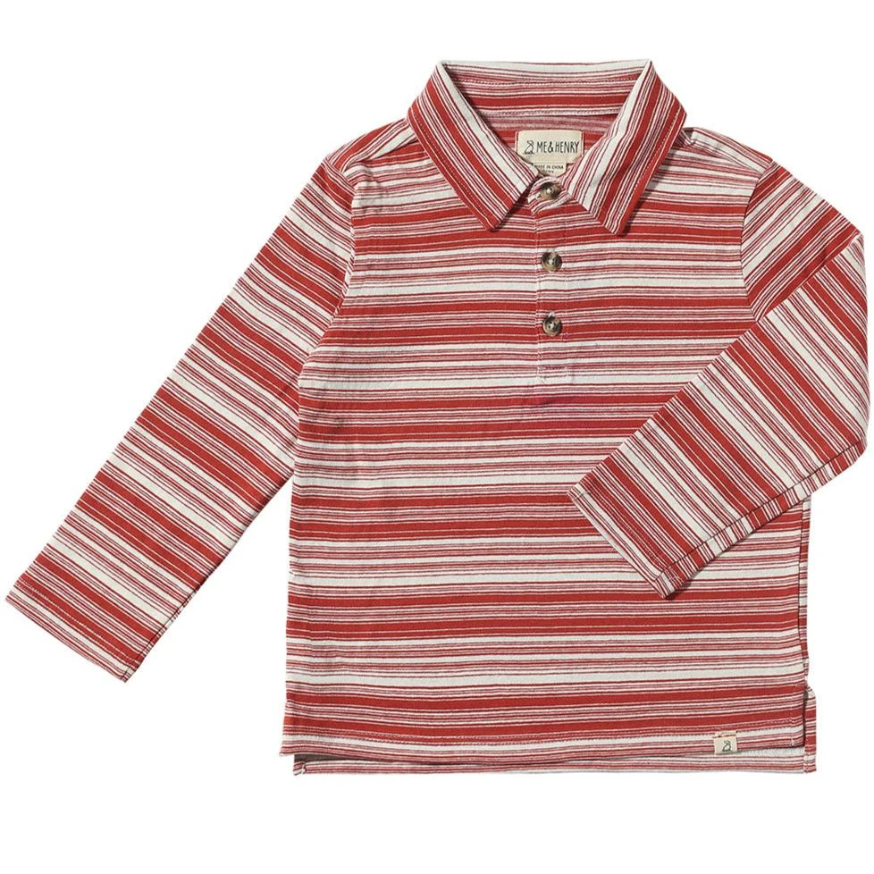 MIDWAY Rust/White Stripe Polo 1 MIDWAY Rust/White Stripe Polo