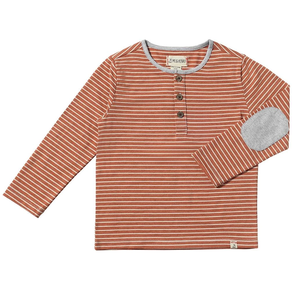 MASCOT Rust/White Stripe Henley 1 MASCOT Rust/White Stripe Henley