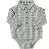 JASPER Cream/Black Stripe Woven Onesie