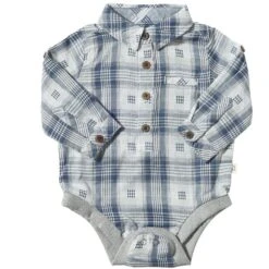 JASPER Blue Plaid Woven Onesie