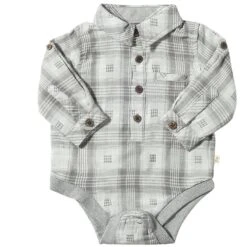 JASPER Grey Square Woven Onesie