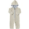 BLAINE Beige Hooded Knit Romper