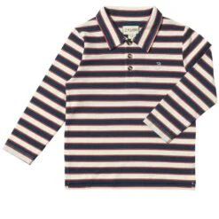 SPENCER Navy/Rust/Cream Pique Polo