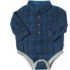 JASPER Royal/Black Plaid Woven Onesie