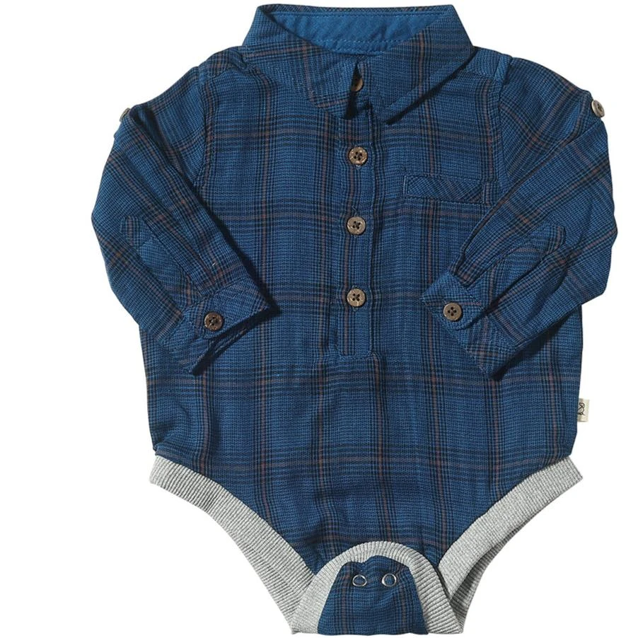 JASPER Royal/Black Plaid Woven Onesie 1 JASPER Royal/Black Plaid Woven Onesie