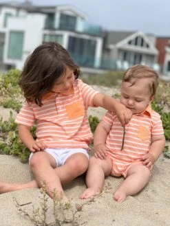 ANCHOR Peach/White Polo -Me & Henry hb1202d hb1254d 2