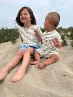 DODGER Blue/Lemon/White Ribbed Henley Tee 9 DODGER Blue/Lemon/White Ribbed Henley Tee -Me & Henry hb1205b hb1274b hb1284f 4