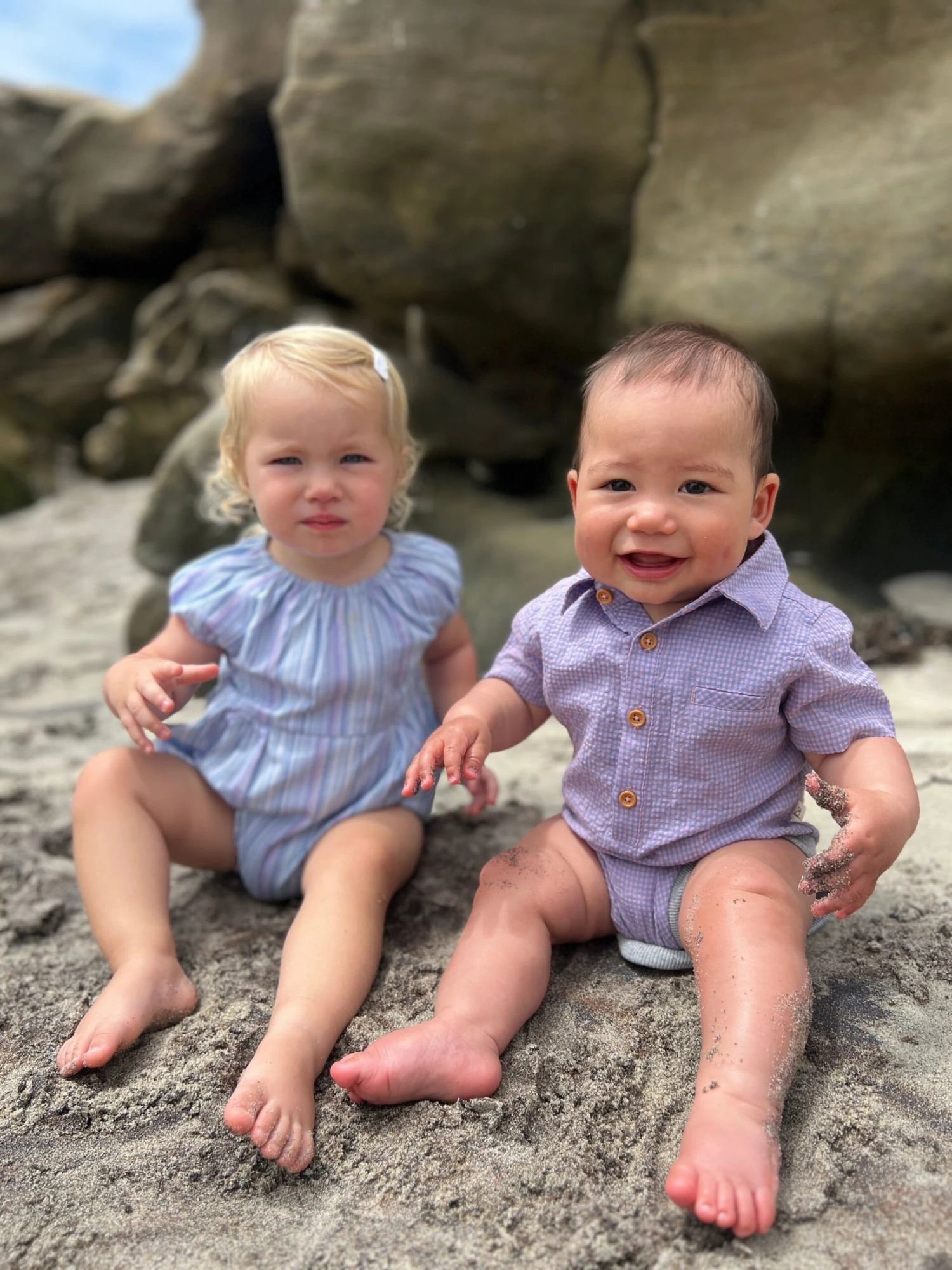 HELFORD Lilac/Pink Plaid Woven Seersucker Onesie 3 HELFORD Lilac/Pink Plaid Woven Seersucker Onesie - Image 3