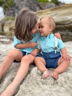 CAPTAIN Blue Shorts With Adjustable Suspenders -Me & Henry hb1240a hb1220A hb1282c 5