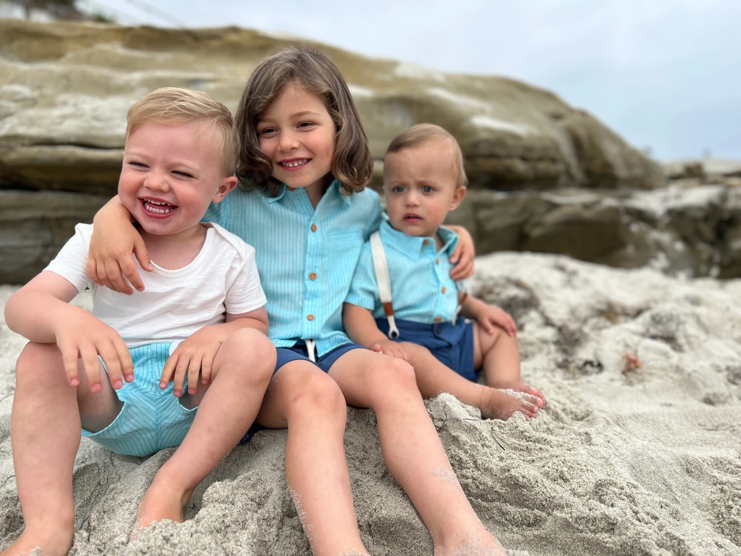 CREW Aqua/Blue Striped Shorts 2 CREW Aqua/Blue Striped Shorts - Image 2