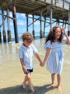 NEWPORT Blue Wide Stripe Woven Shirt -Me & Henry hb1240e 2