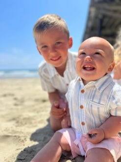 MAUI Blue/Cream Stripe Woven Shirt -Me & Henry hb1240m 170f 15