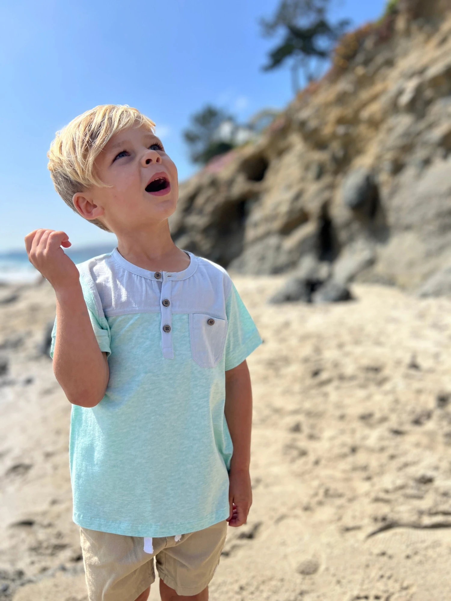 BOARDWALK Pale Blue Panelled Top 3 BOARDWALK Pale Blue Panelled Top - Image 3