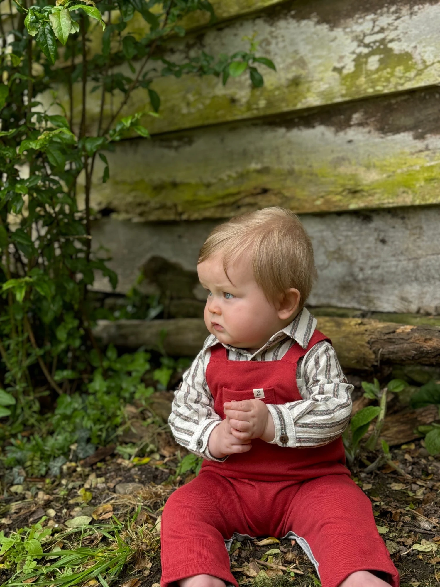 JASPER Black/Cream Stripe Woven Onesie 2 JASPER Black/Cream Stripe Woven Onesie - Image 2