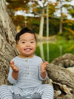 MASON China/White Stripe Romper -Me & Henry hb1326f 1