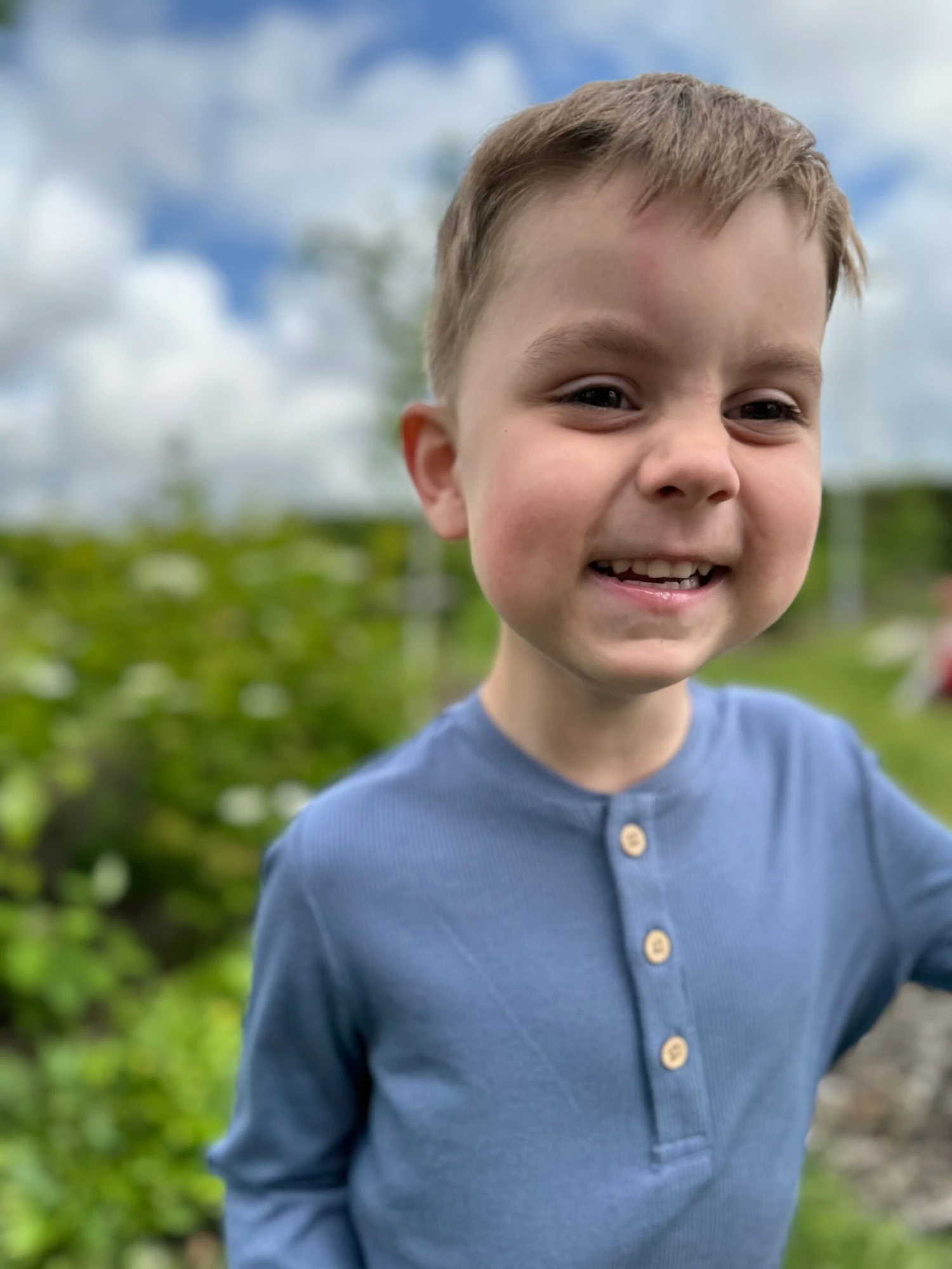 ADAMS China Blue Ribbed Henley 2 ADAMS China Blue Ribbed Henley - Image 2