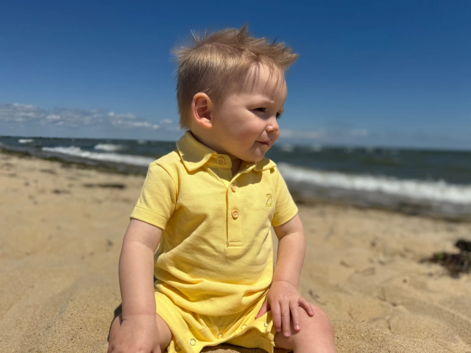 DRIFT Lemon Pique Polo Romper 3 DRIFT Lemon Pique Polo Romper - Image 3