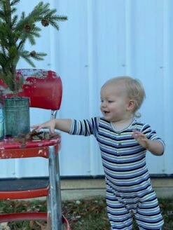 MASON Yellow/black/white Striped Ribbed Romper 7 MASON Yellow/black/white Striped Ribbed Romper -Me & Henry hb706d 2