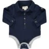 JASPER Navy Waffle Woven Onesie