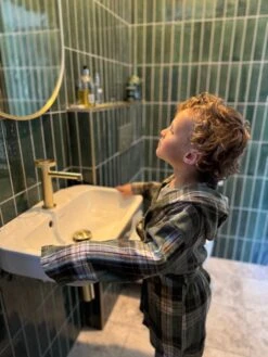 MUNFORD Green/Brown Plaid Lounge Robe -Me & Henry hb980b