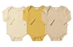 TELLICO Cream/Gold/Beige Triple Pack Onesies/tees
